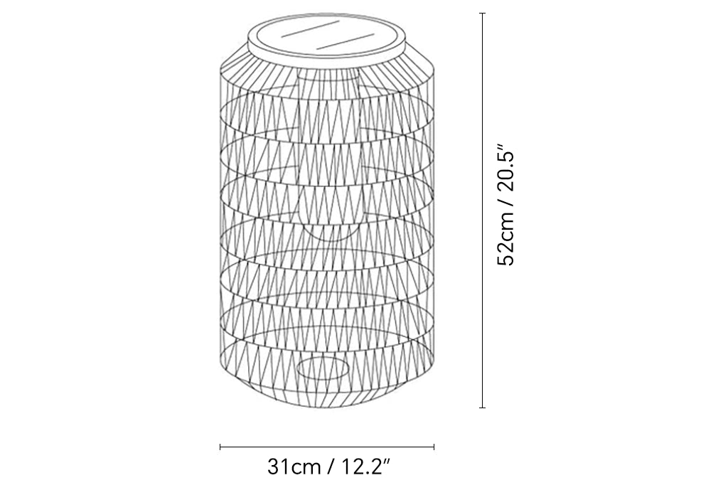 Lampada da esterno moderna in rattan intrecciato