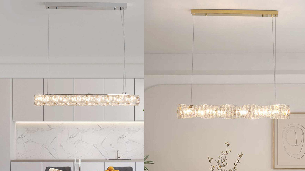 Lineaire kristallen LED-eetkamerhanglamp
