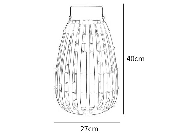 Lampada da terra in rattan da giardino