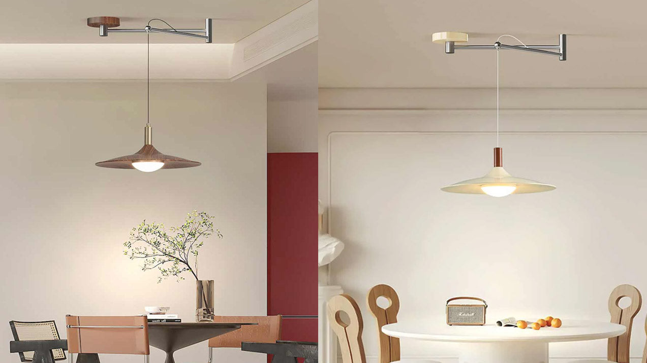 Vintage hanglamp met zwenkarm