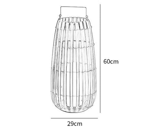 Lampada da terra in rattan da giardino