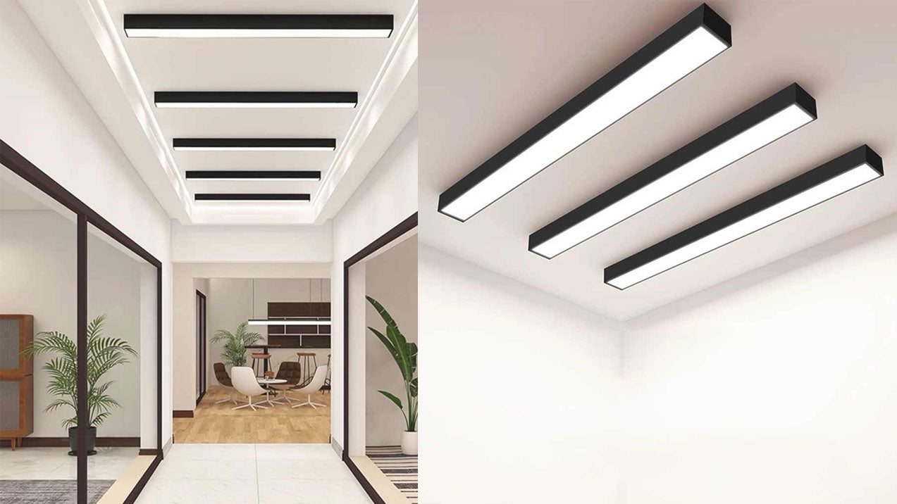 Moderne lineaire plafondlamp met LED-verlichting voor op kantoor