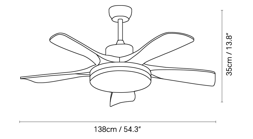 Nordische Deckenventilator-Beleuchtung, weißes Ventilatorblatt