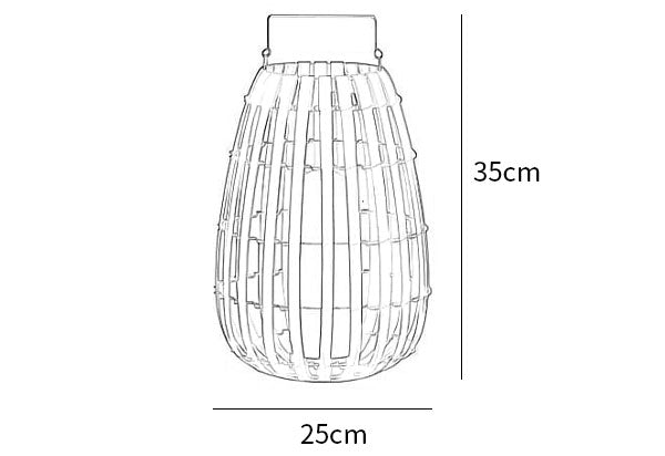 Lampada da terra in rattan da giardino