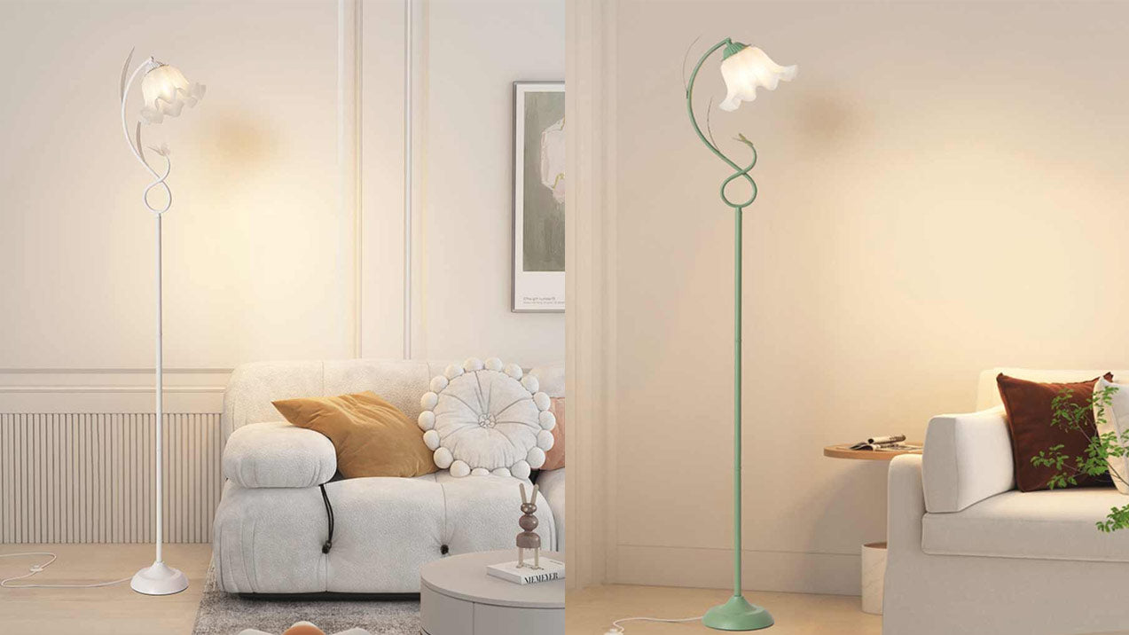 Lelietje-van-dalen bloemen vloerlamp